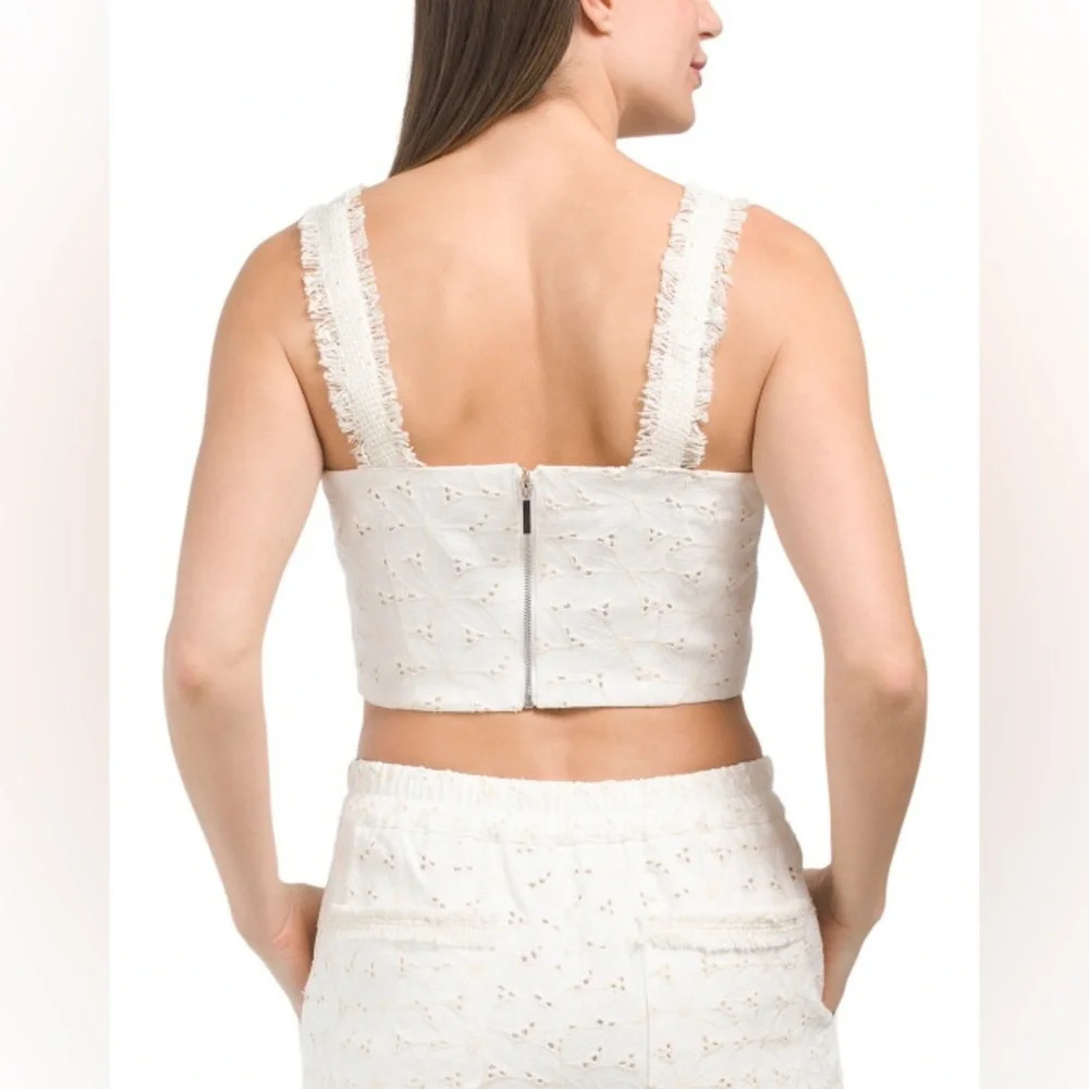 House of Harlow 1960 Eyelet Crop Top - Size M - White - NWT‎ - Picture 2 of 11